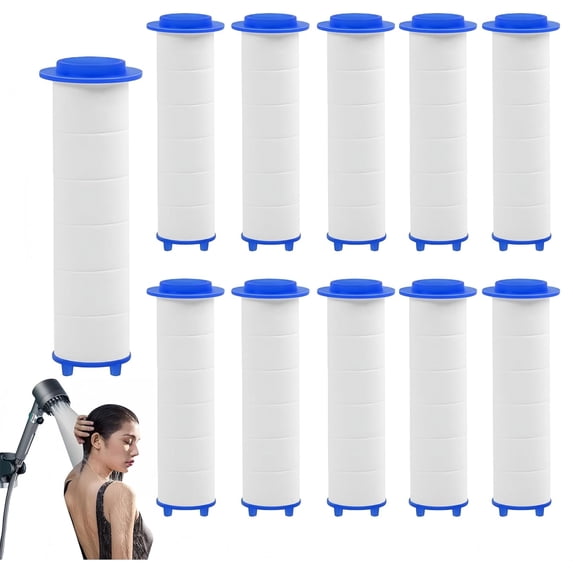 10Pcs Shower Head Filter Drivese, 2.95 Inch Ion Shower Dropse Head Filter PP Cotton Replacement Cartridge, Water Filter Core Cotton For Handheld Showerheads.