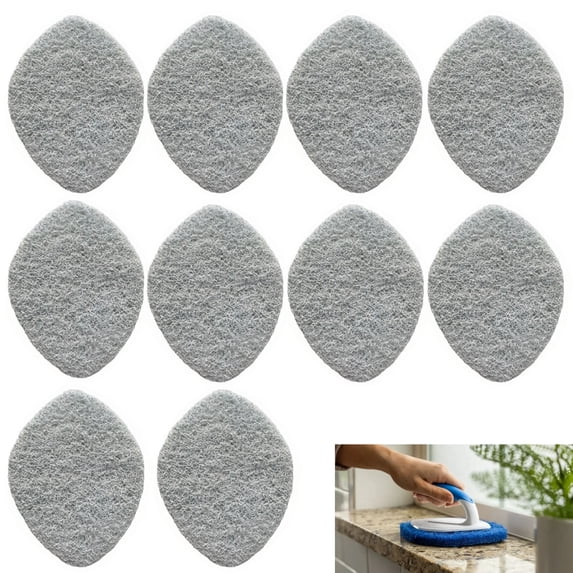 10Pcs Shower Scrubber Refill Pads Compatible with Tub & Tile Scrubber, Durable Blue Non-Scratch Replacement Pads for Bathroom & Toilet Wall Floor Cleaning