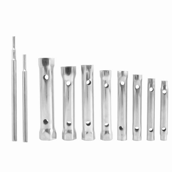 10Pcs Shower Valve Socket Wrench Set Carbon Steel Plumber Socket Wrench Double-Ended Tubular Spanner Set
