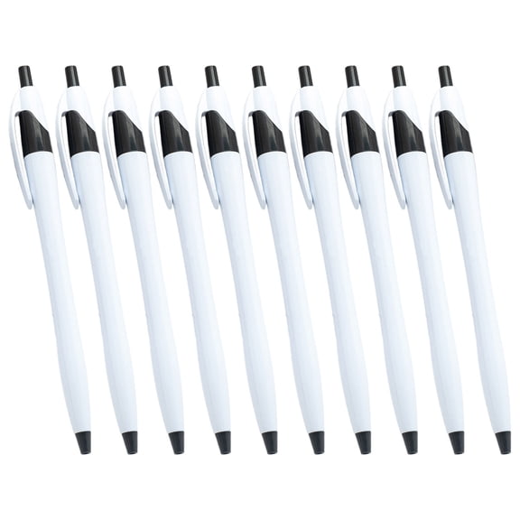 10Pcs Signing Pen Retractable Ballpoint Pen with Pen Clip, Plastic Ballpoint Pen Write Smoohtly for