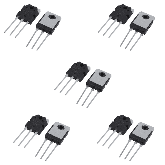 10Pcs Silicon Transistor - D 1047 + B 817, 200 V, 12 A