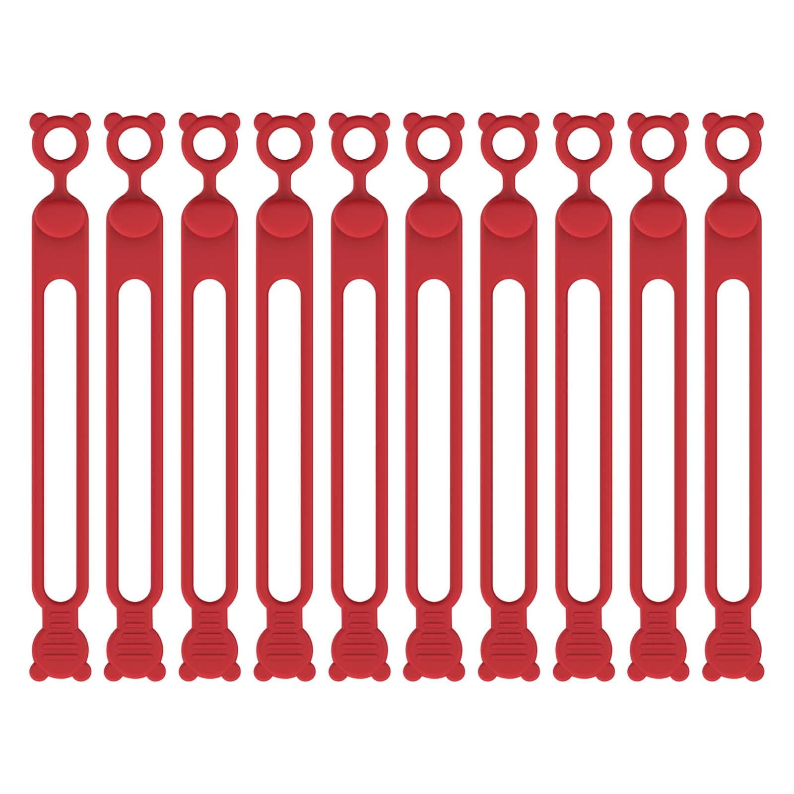 10Pcs Silicone Cable Ties,Reusable Cable Ties Cord Organizer for ...