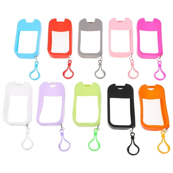 10Pcs Silicone Hand Sanitizer Bottle Cover Stylish Perfume Spray Bottle Cover with Keychain