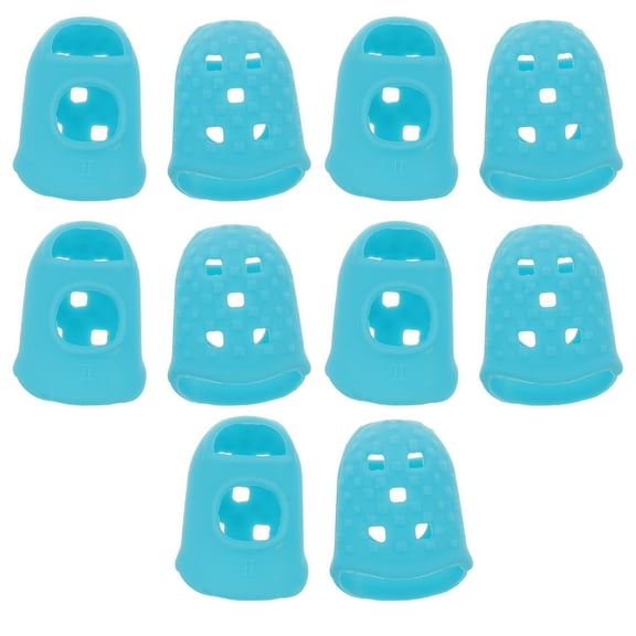 Hytrove Nail Protectors Beginners Blue Silicone 10Pcs 1In X 0.8In