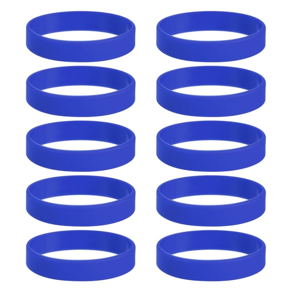 Uxcell 10Pcs Silicone Rubber Bands Non-slip Elastic Rubber Wrapping Bands Dark Blue