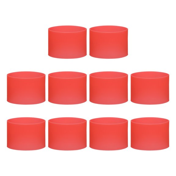 10Pcs Silicone Rubber Bands Non-slip 3.39 Inch for Art, Red