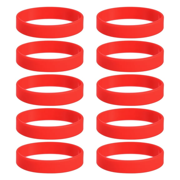 10Pcs Silicone Rubber Bands Non-slip 3.54 Inch Flat for Books, Red