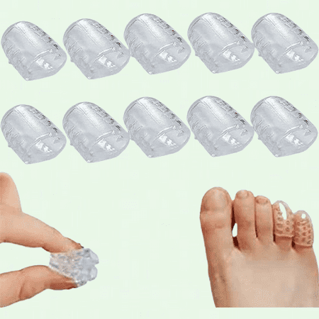 10Pcs Silicone Toe Protectors, Breathable Gel Toe Covers for Foot Pain Relief, Anti-Friction Caps Guards