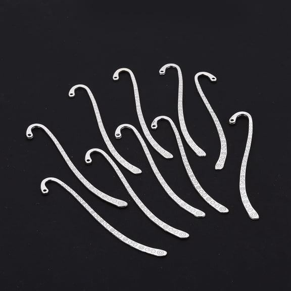10Pcs Silver Bookmarks for Reading Book Lovers 84x4x2mm for DIY