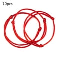thumbnail image 1 of 10Pcs Simple Red Cord Bracelet Good Luck String Kabbalah for Protection Knot Amu, 1 of 12