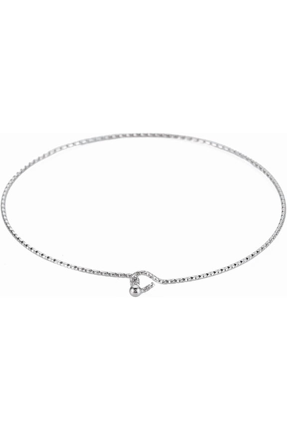 10Pcs Simple Thin Bangle for Women Stainless Steel Color Classic Bracelet Textured Bracelets Ornament for Necklace Bracelet Jewelry Making Inner Diameter: 2-3/8 inch(6cm) Silver DIY