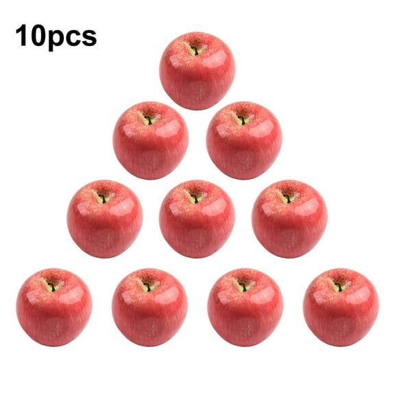 10Pcs Simulation Fruit Plastic Fake Red Apples Artificial Green Apples Kitchen Home Party Decoration Photography Props