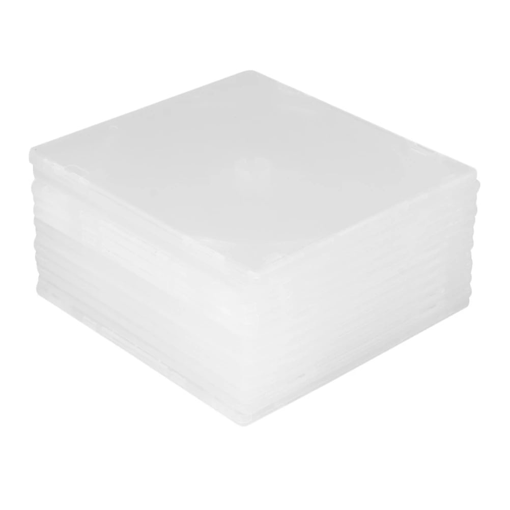 Pawsdot 10Pcs Portable Transparent Dvd Cases Plastic Cd Boxes Practical Storage Accessory for Films and Music