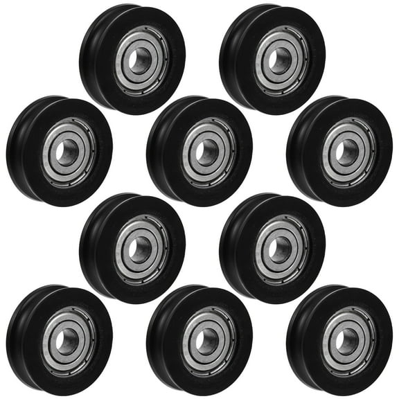 TABLZONE Black Nylon U-Groove Pulley, Smooth and Durable, for Window, 10Pcs