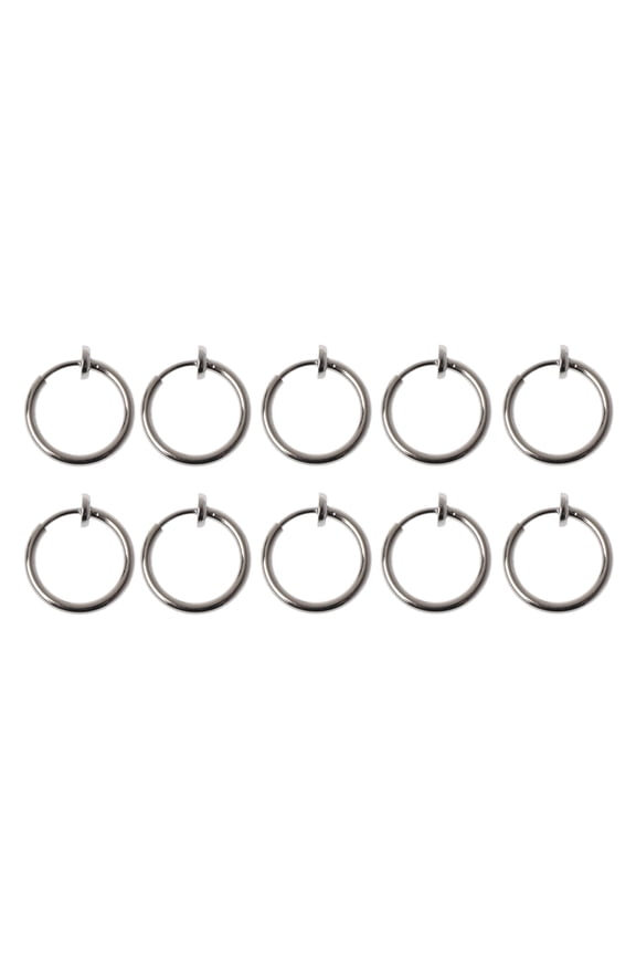 10Pcs Sliver No Ear-hole DIY Clip On Circle Hoop Earrings For Jewelry Making