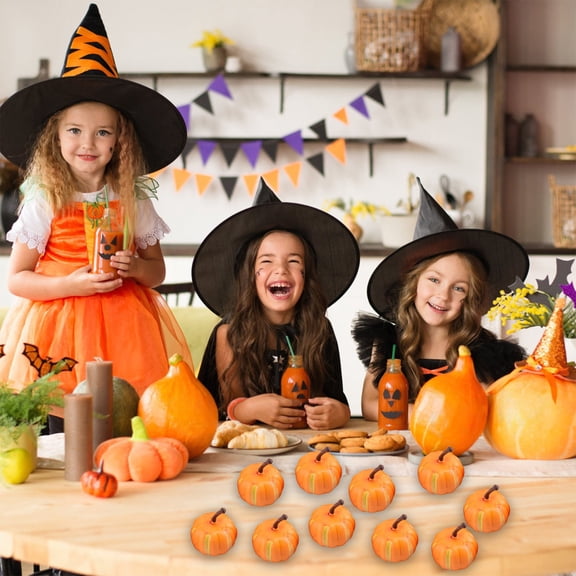 10Pcs Small Artificial Lifelike Cucurbit Fall Crop Mini Pumpkins for Home Garden Thanksgiving