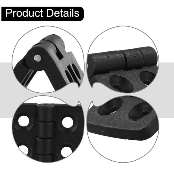 10Pcs Small Hinges Mini Plastic Black Door Bearing Butt Cabinet Abs Hinge