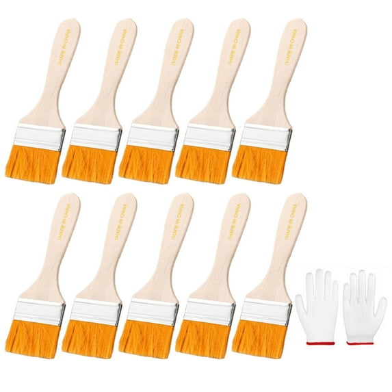 10Pcs Small Paint Brushes with Soft Bristles Include Gloves for Wall Cabinets