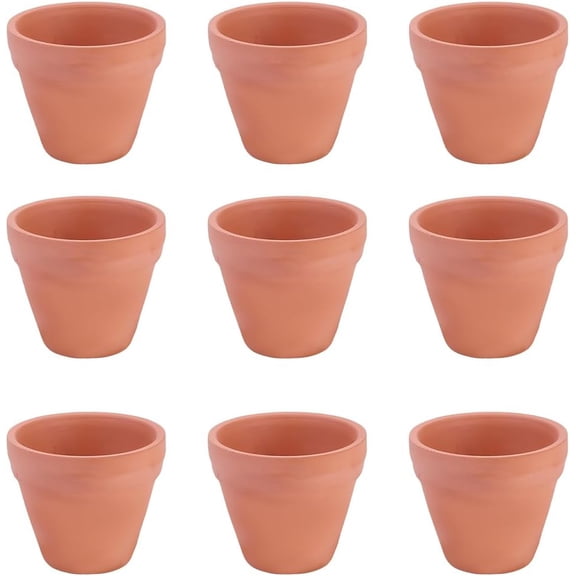 10Pcs Small Terracotta Pots Bulk Ceramic Porcelain Pottery Plant Cactus Flower Mini Planter Pot with Drainage Hole