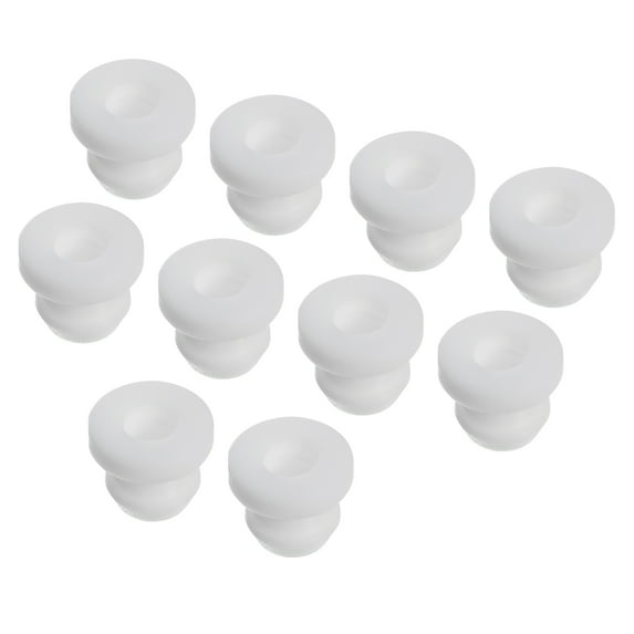 10Pcs Snap Rubber Grommet Hole Plug Mount Dia 7.5mm ID 5mm H 9mm Seal Anti-Scratch for Cable Pipe White