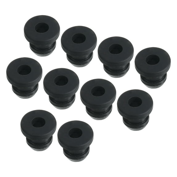 10Pcs Snap Rubber Grommet Hole Plug Mount Dia 8.5mm ID 6mm H 9mm Seal Anti-Scratch for Cable Pipe Black