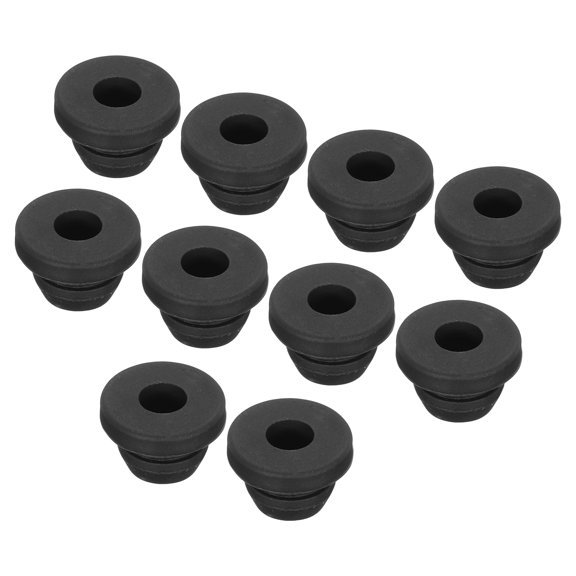 10Pcs Snap Rubber Grommet Plug Mount Dia 7.5mm ID 5mm Seal Anti-Scratch for Electrical Box Cable Black