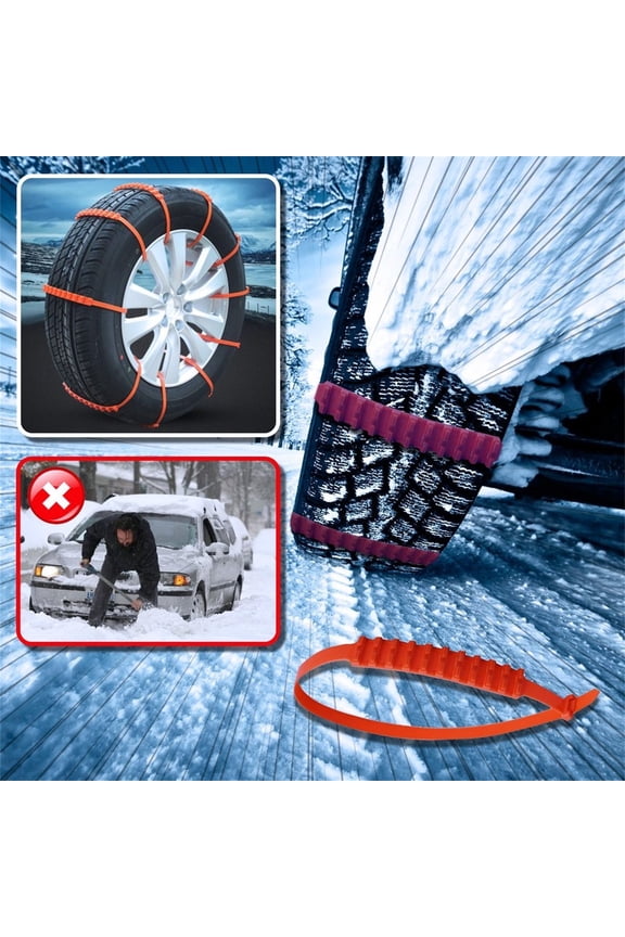 10Pcs Snow Tire Chain, 36.2in Reusable Portable Adjustable Plastic Non-Slip Cable Tie, Universal Emergency Tire Chains for Winter Driving, Security Chains, for Most Car Sedan SUV Truck
