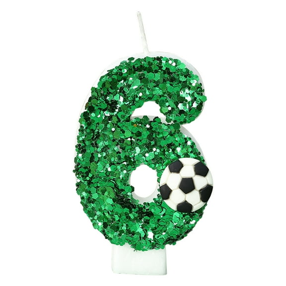 10Pcs Soccer Birthday Candle! sdhkgrrt Soccer Birthday Candle, Soccer Cake Topper Decor, Year Candles Green Glitter Number, For Cupcake Topper Decorations, Precision Craftsmanship, High-Quality Wax,