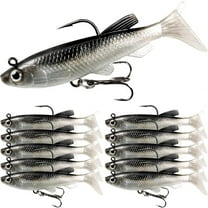 10Pcs Soft Fishing Lures Shad Minnow Swimbaits, Pre-Rigged Jig Heads Paddle Tail Swim Baits for Bass, Trout, Walleye, Crappie, Sinking Jigs Bait for Saltwater Freshwate