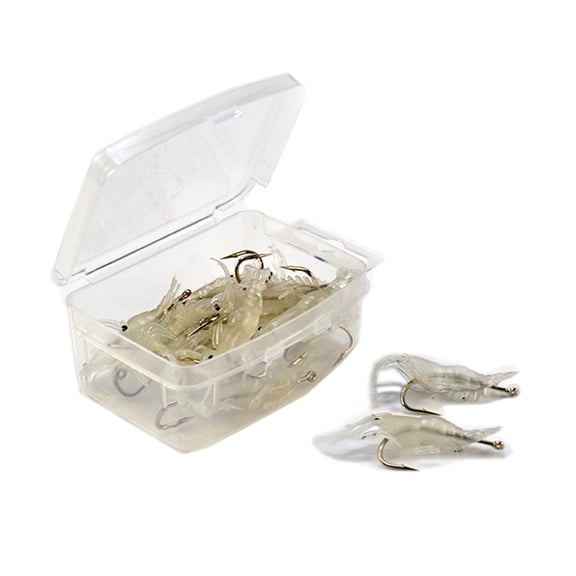 10Pcs Soft Shrimp Lures Set, Simulation Prawn Saltwater Hook Glows Soft Prawn Fishing Lures, Shrimp Fishing Tackle