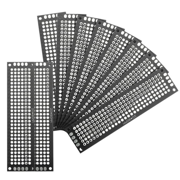 10Pcs Solderable Breadboard, 3.15"x0.79" Black Tinned Circuit Board