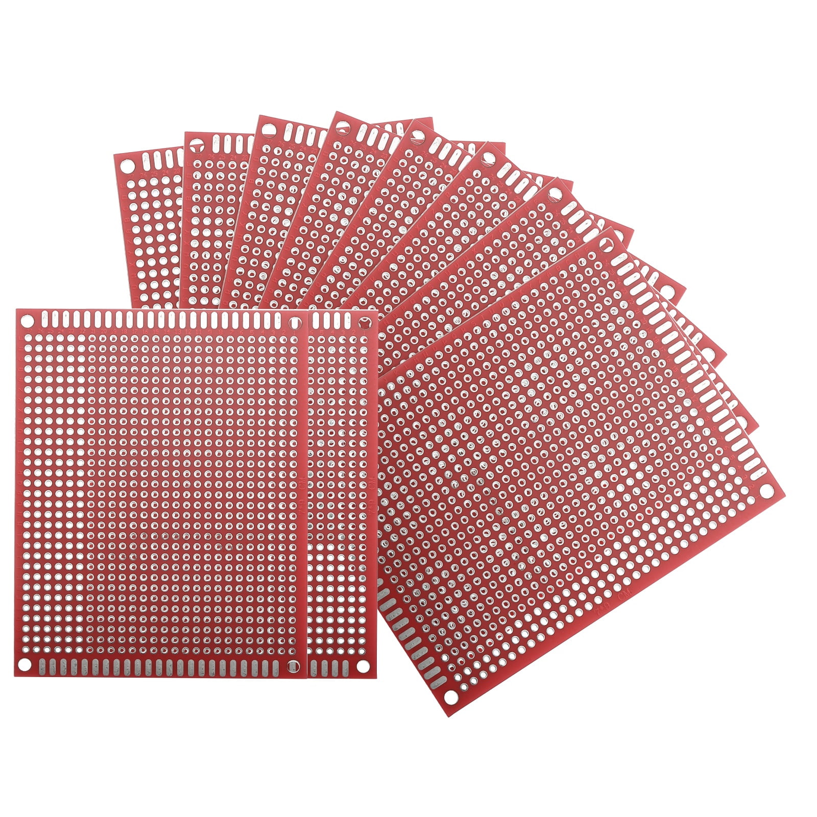 10Pcs Solderable Breadboard, 3.54"x2.76" Red Tinned Circuit Board
