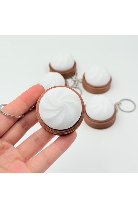 10Pcs Soup Dumpling Fidget Toy, Fufafayo Soup Dumpling FidgetToyKeychain, Stress Relief Push Button Sensory Clicker, Anxiety Relief Decompression Pendant for Bag, Car or Purse, Soft Squeeze Portable