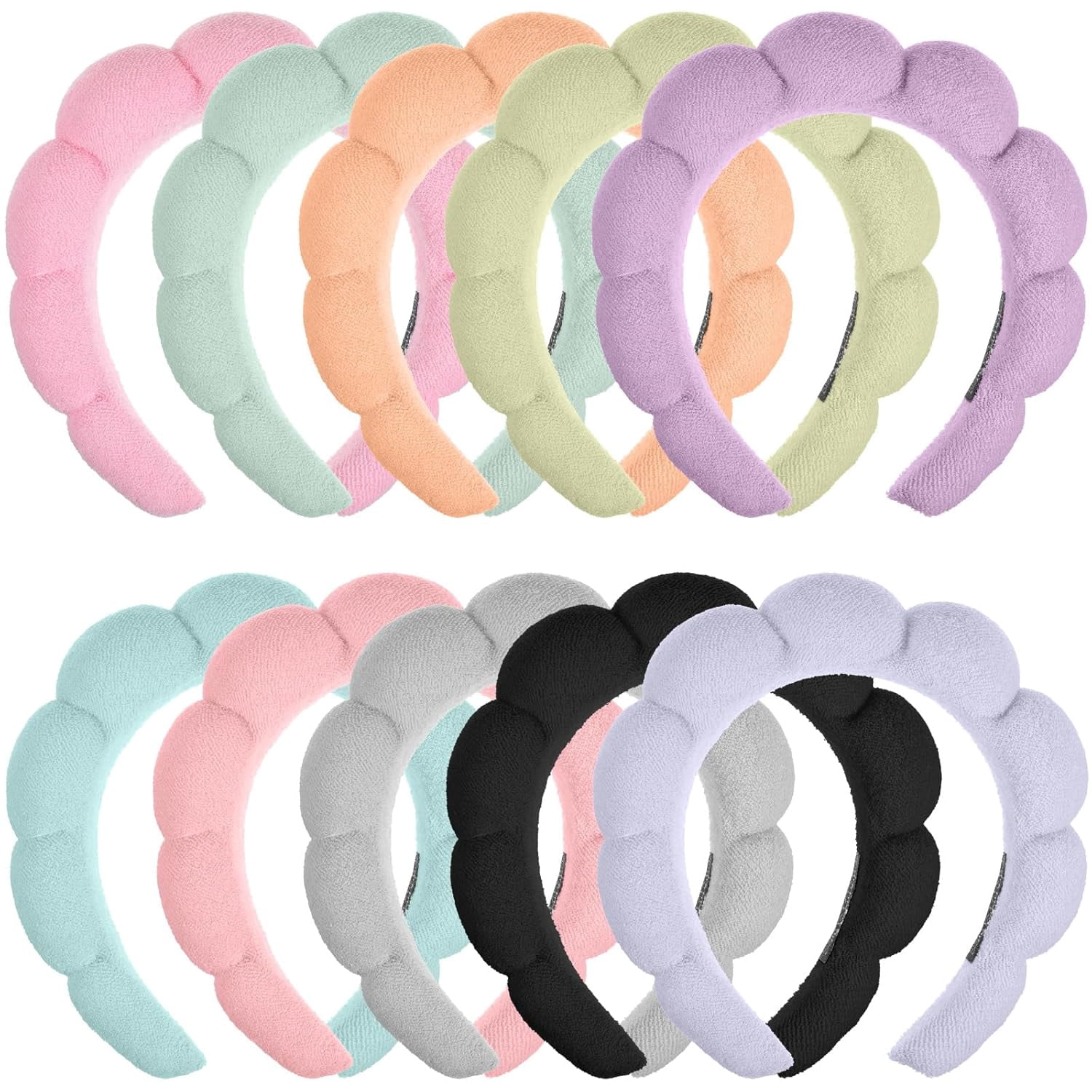 10Pcs Spa Headbands for Women - Makeup & Skincare Hair Accessories, Bubble Bands Amazon.com : RAISEY 10 Pcs Velvet Cloth Spa Headbands for  main image 4