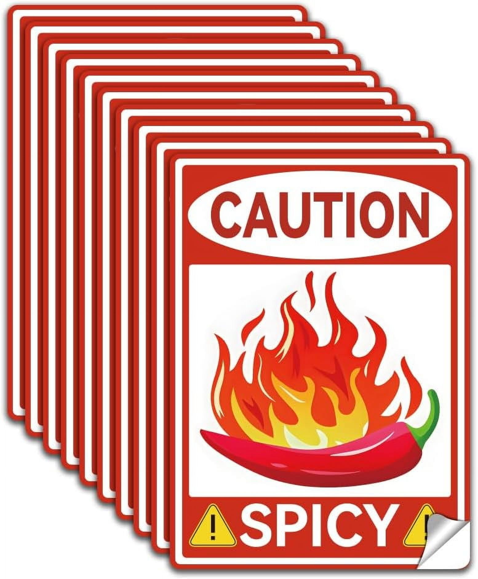 Spicy Warning Stickers Spicy Red Chili Pepper Stickers Spicy Level ...