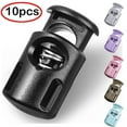 thumbnail image 1 of 10Pcs Spring Buckle Clearance! Nomeni Rope Cord Locks Clip End Single Holes Luggage Lanyard Fasten Stopper Sliding, Office Cabinet Promotion Sale! Black, 1 of 2