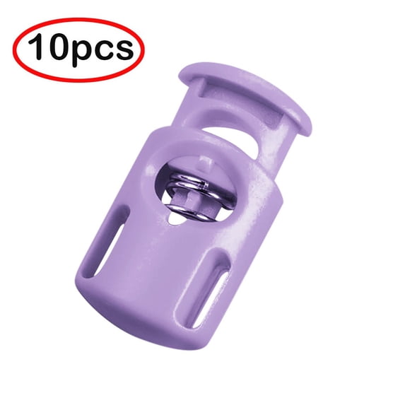 10Pcs Spring Buckle Clearance! Nomeni Rope Cord Locks Clip End Single Holes Luggage Lanyard Fasten Stopper Sliding, Office Cabinet Promotion Sale! Purple