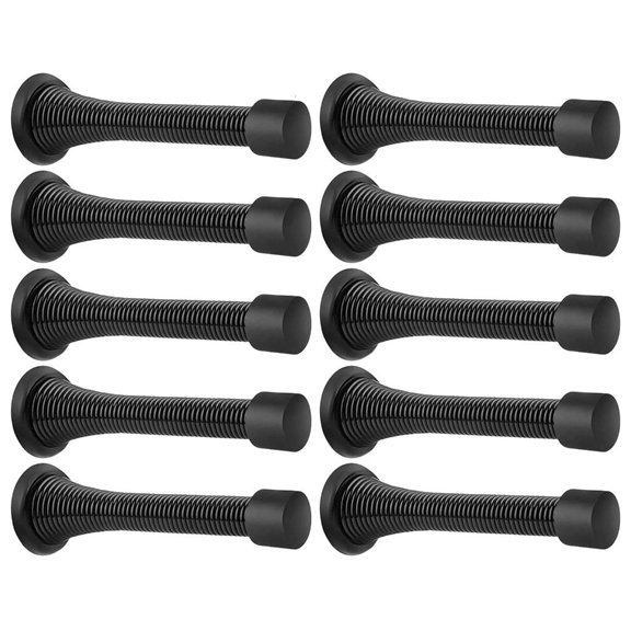 10Pcs Spring Door Stoppers with Rubber Bumper Flexible Heavy Duty Steel Door Stop Wall Door Stop Low Mounted Door Bumper