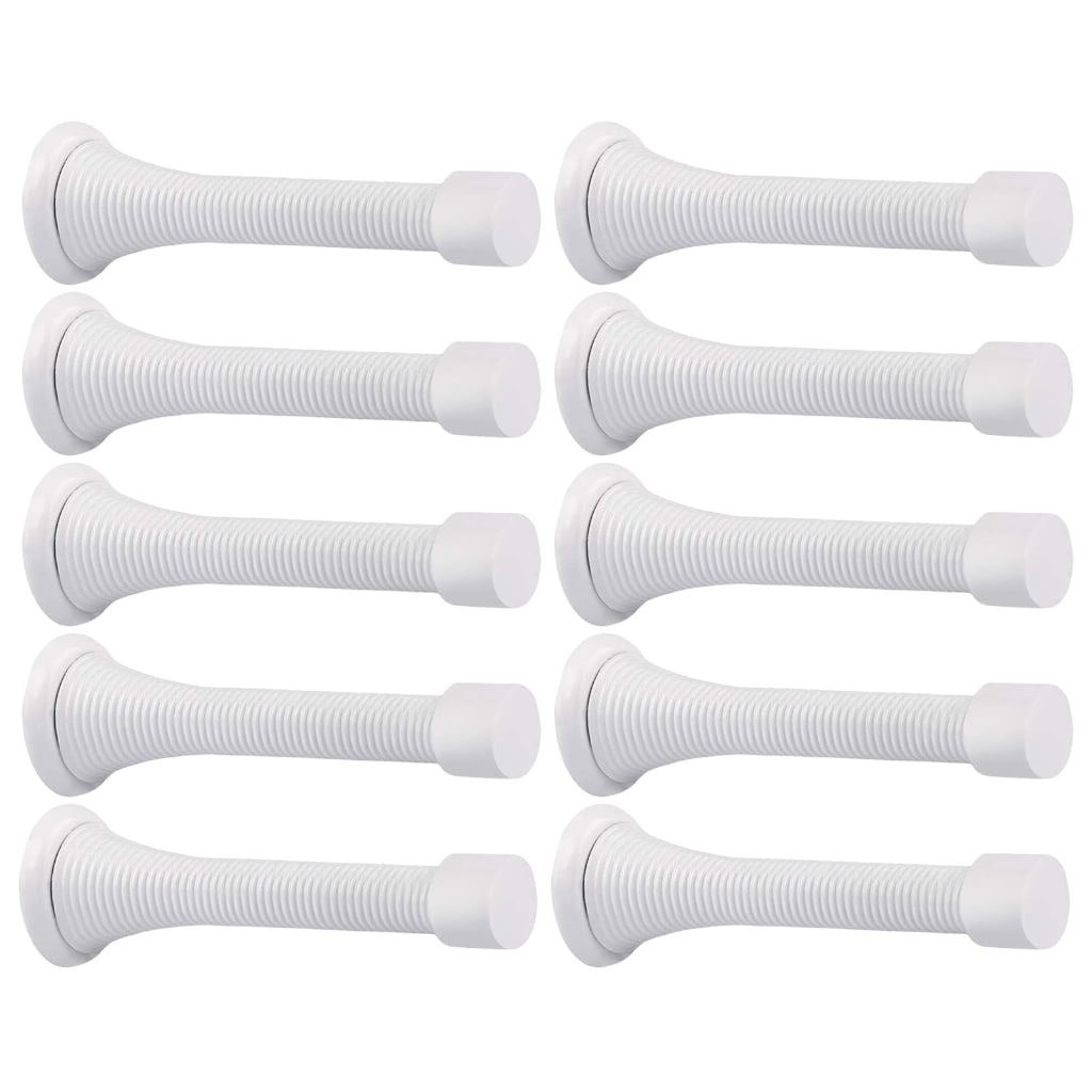 10Pcs Spring Door Stoppers with Rustproof Screw Rubber Bumper Tip Heavy ...