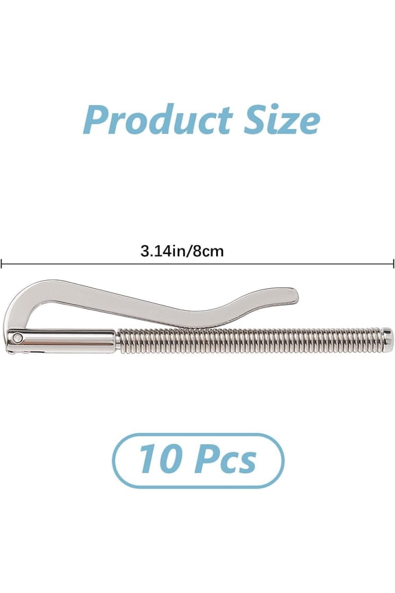 10Pcs Spring Metal Money Clip 3.14 Inch Alloy Silver Insert Bar Slim Wallet Clamp Replacement Parts for Bifold Leather Purse Credit Card Holder Organizers Leathercraft Accessories
