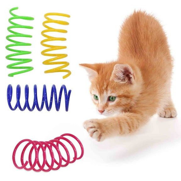 10Pcs Spring Toy For Cats! Yrmaups Cat Toy, Interactive Spring Toy for Cats Mini Rolling Toy, Bouncing and Rolling Toy for Pet Entertainment, Colorful Plastic Toy for Indoor Play, Safe and Durable