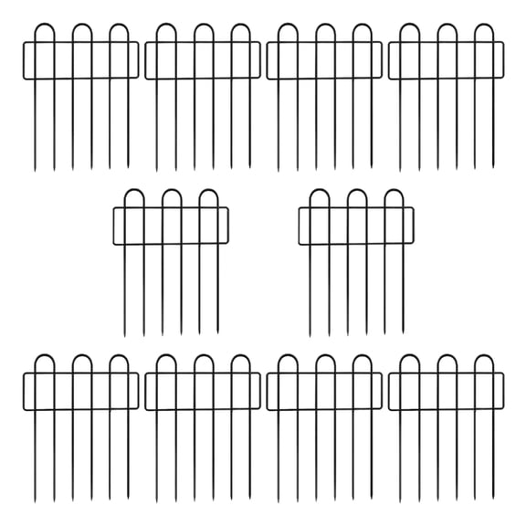 10Pcs Square Metal Garden Fence Panels 13x24Inch Flower Bed Edging Barrier Fence for Yard Patios Decoration