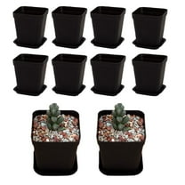 10Pcs Square Nursery Succulent Pots,2.76x3.15In Flexible Plastic Seedling Pots,Black Plastic Plant Nursery Pots for Indoor,Outdoor Planting Flowers