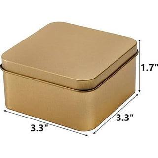 D-GROEE Metal Tinplate Box Small Packaging Mini Square Tin Cases Little  Collectible Boxes-Mini Tin Box with Lid Fancy Flower Packaging Tin Box for
