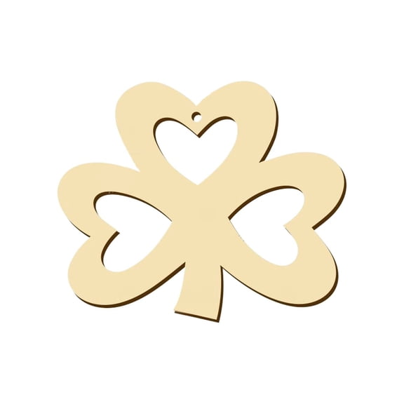 10Pcs St.Patricks Day Small Pendant DIY Wooden Slices, Small Shamrock Wooden Slices Hanging Decoration, Wooden Shamrock Pendant for St.Patricks Day Decor, St.Patricks Day Hanging Decoration