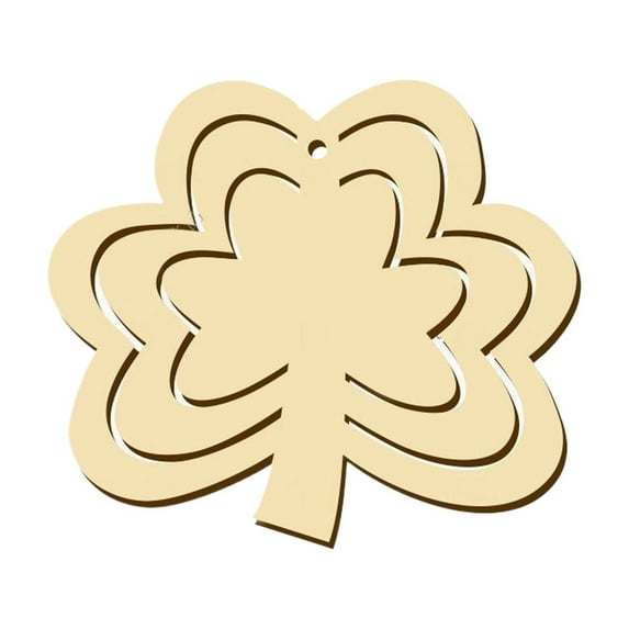 10Pcs St.Patricks Day Small Pendant DIY Wooden Slices, Small Shamrock Wooden Slices Hanging Decoration, Wooden Shamrock Pendant for St.Patricks Day Decor, St.Patricks Day Hanging Decoration