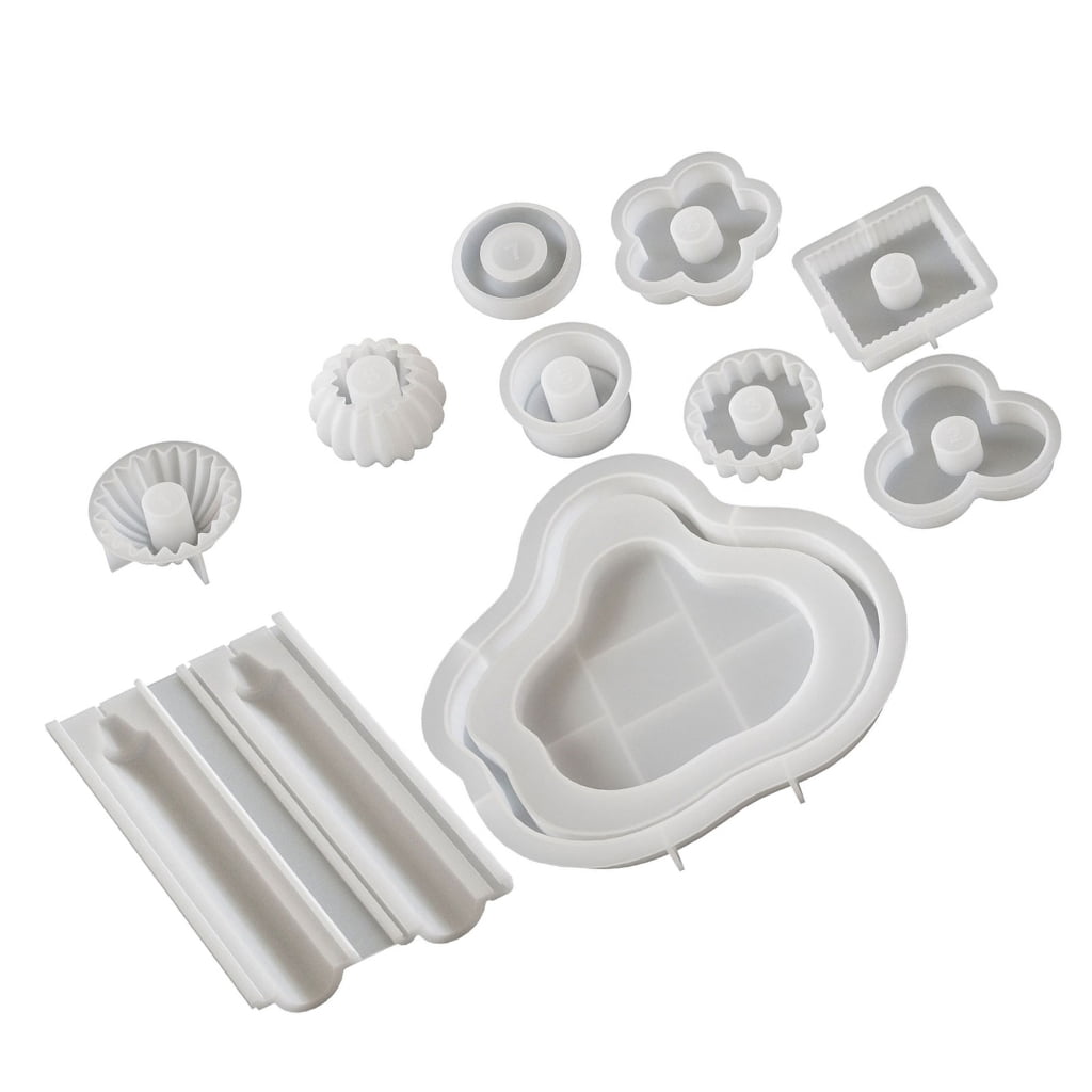 10Pcs Stacking Silicone Molds for Pillars Soap Chocolate Stackable Silicone Molds with Resin Tray Molds