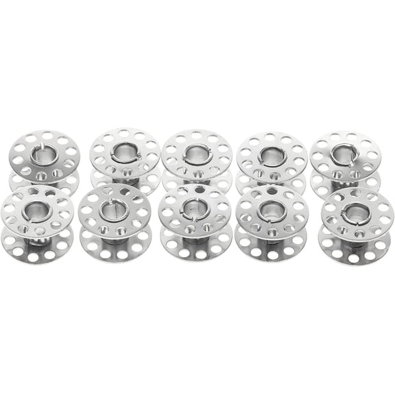10Pcs Stainless Steel Bobbins 0.79" Diameter Replacement for Brother Janome Singer Sewing Machine