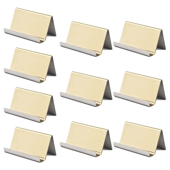 10Pcs Stainless Steel Business Card Holder Display Shelf Multi-purpose Name Card Case Mobile Phone Tablet Holders Stand