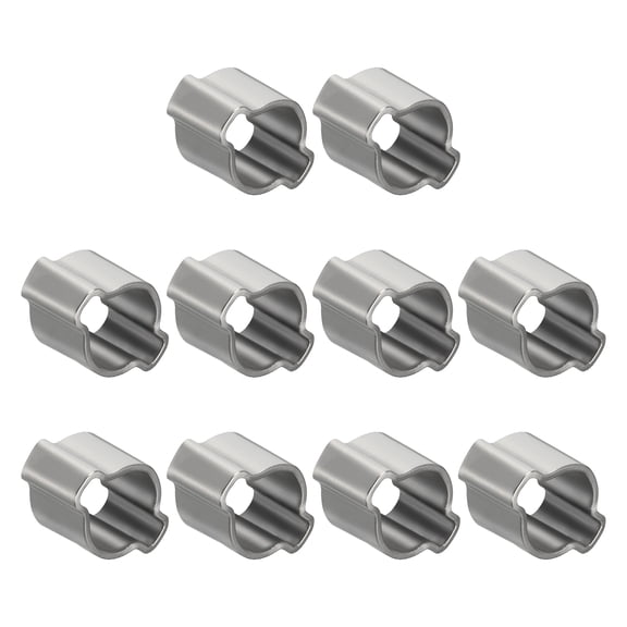 10Pcs Stainless Steel Double Ear Hose Clamps, Adjustable 7-9mm Heavy Duty O Clip Crimp Rings, Two Ears Cinch Rings Crimp Pinch Fitting for Automotive, Tubing, Fuel